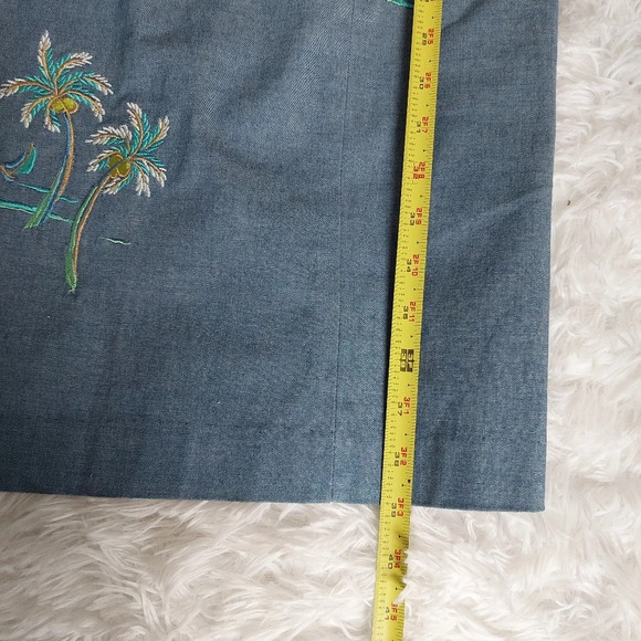 Kenji Coconut Tree Embroidered Dress Size 4 Light Blue - Picture 10 of 10
